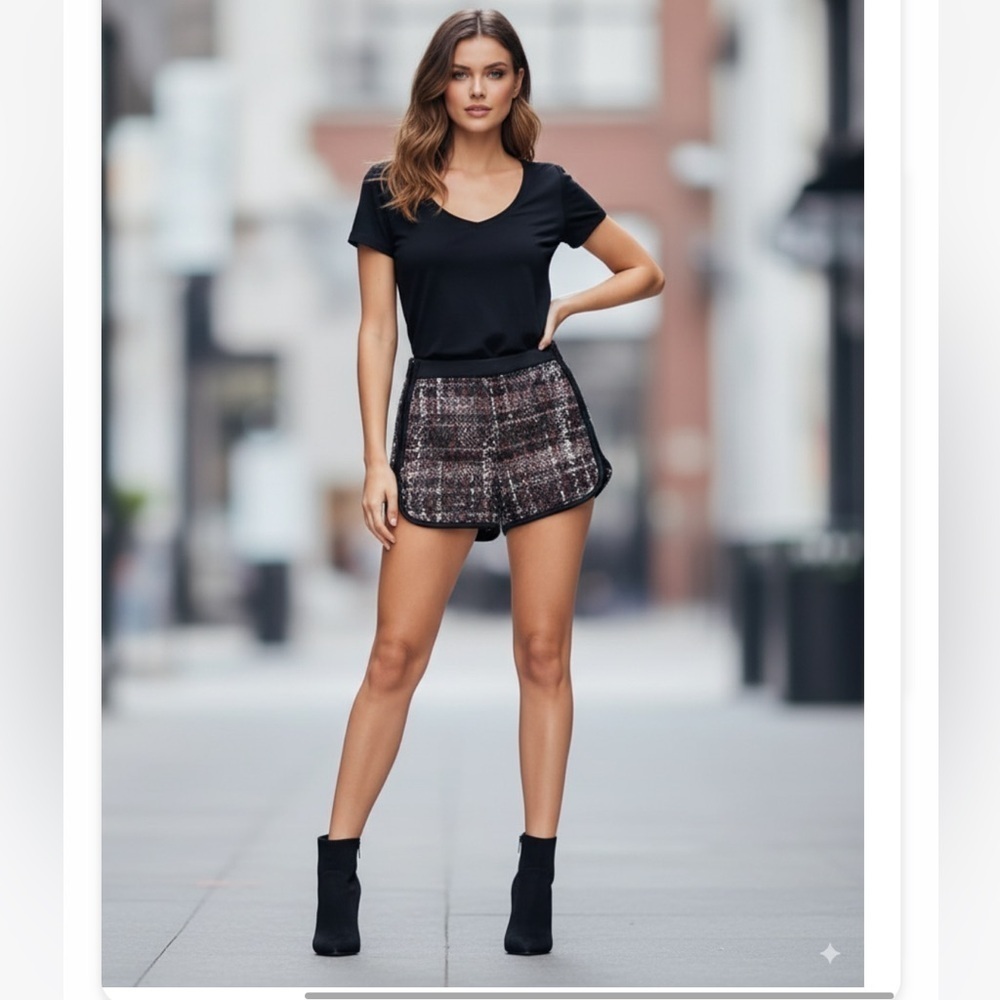 Waggon Paris snakeskin tweed shorts